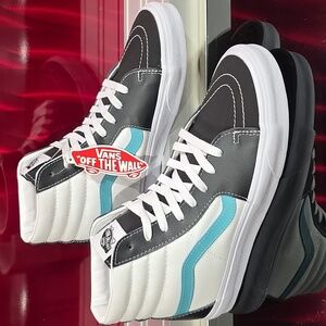 Vans sk8-hi Clasic Sport Black White Teal Mens 10 Women's 12